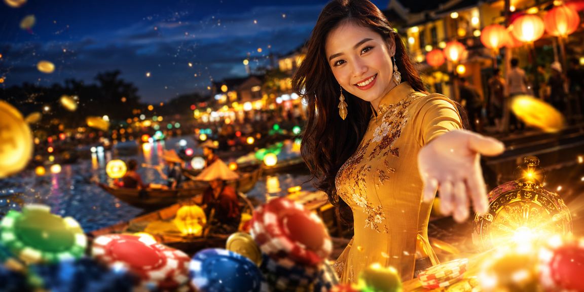 Người dùng Hội An thưởng thức trò chơi bắn cá trong không gian đèn lồng truyền thống